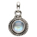 Pendente Bohemio in Pietra Luna Cerchio in Argento Sterling 925