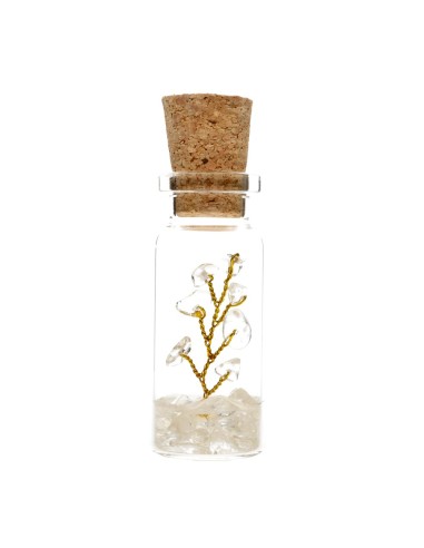 Petite bouteille avec arbre en quartz