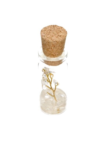 Petite bouteille avec arbre en quartz