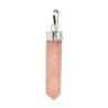 Pendentif en forme de pointe en quartz rose plaqué argent