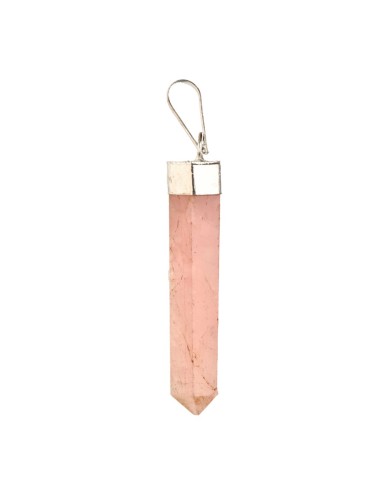 Colgante Punta di Quarzo Rosa in...
