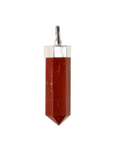 Silver Plated Red Jasper Point Pendant