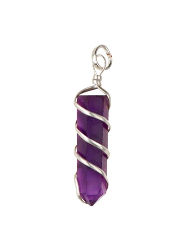 Amethyst Spiral Spike Pendant in...