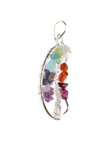 Pendentif lune avec arbre de vie en...