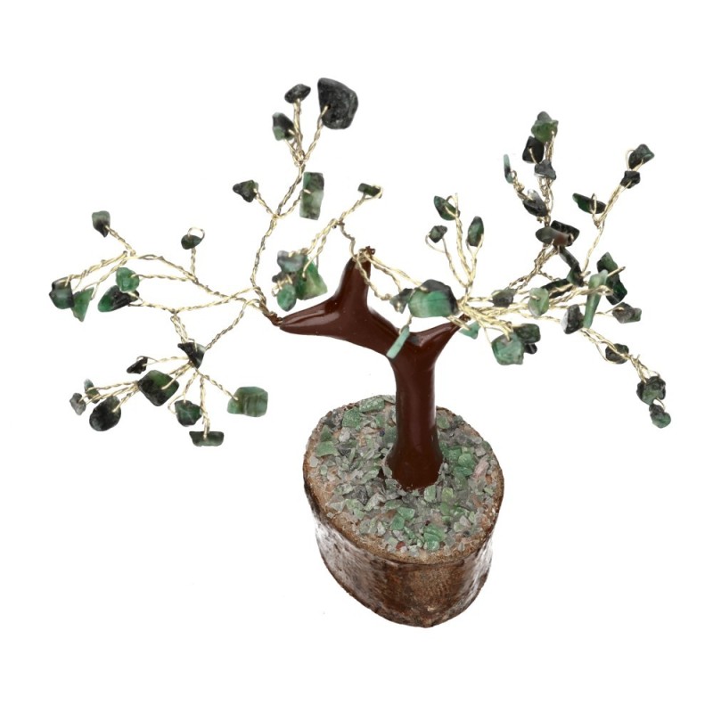 Albero di Smeraldo Mini con Base in Legno