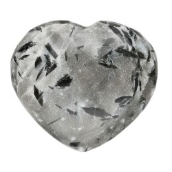 Cuore di Quarzo con Tormalina Verde