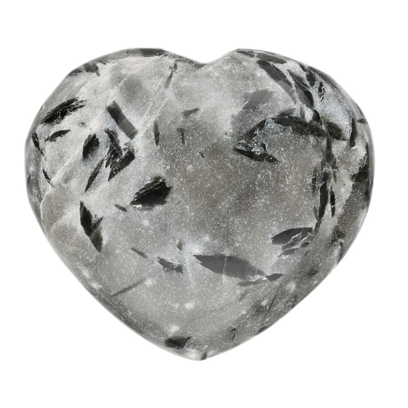 Cuore di Quarzo con Tormalina Verde