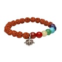 Pulsera de Rudraksha con Chakras y Mano de Fatima