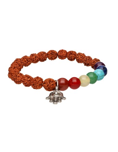 Bracciale di Rudraksha con Chakra e...