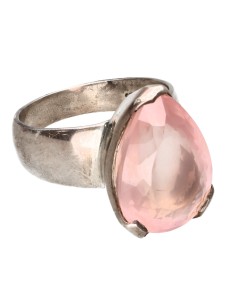 Bague en quartz rose à... 2