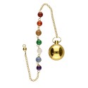 Bronze Sphere Pendulum with Chakras