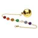 Pêndulo em esfera de bronze com chakras