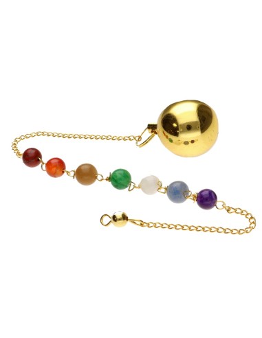 Pendule sphère en bronze avec chakras
