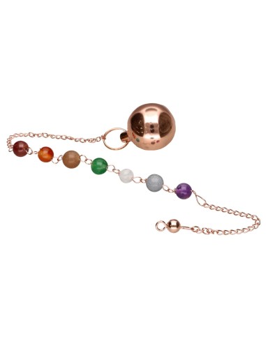 Pendolo Sfera di Rame con Chakras...
