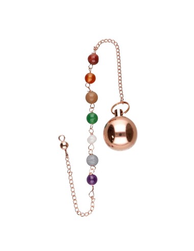Pendolo Sfera di Rame con Chakras...