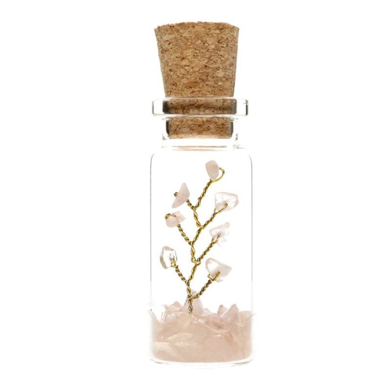 Bottiglia con Albero di Quarzo Rosa