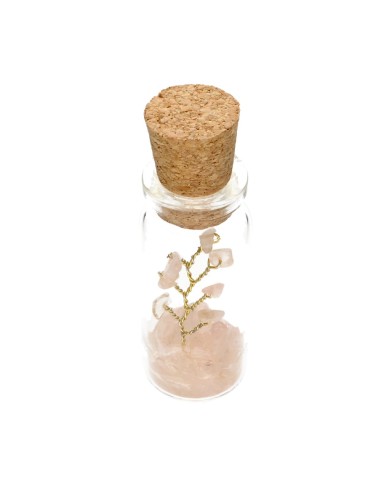 Bottle with Rose Quartz Tree