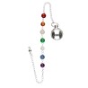 Pendule sphère argenté avec chakras