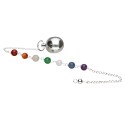Silver Plated Sphere Pendulum with Chakras