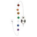 Pêndulo Mermet prateado com Chakras