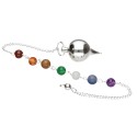 Péndulo Mermet en Baño de Plata con Chakras (PLA16)