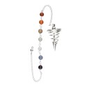 Pêndulo em espiral prateado com chakras