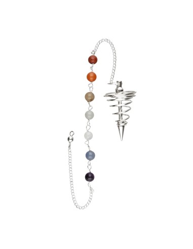 Silver Plated Spiral Pendulum with...