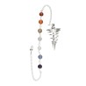 Péndulo Espiral en Baño de Plata con Chakras