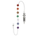 Isis Mini Pendule Plaqué Argent avec Chakras (PLA25)