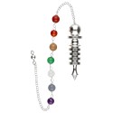 Pendule Isis en argent avec Chakras (PLA23)