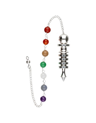 Pendule Isis en argent avec Chakras...