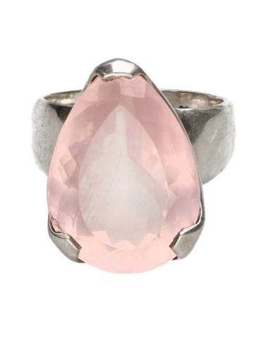 Anillo de Cuarzo Rosa Facetado en...