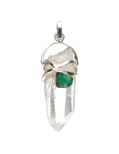 Pendentif Quartz Lémurien en Argent...