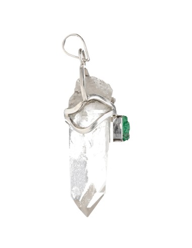 Pendentif Quartz Lémurien en Argent...