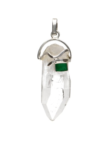 Pendentif en argent 925 avec quartz...
