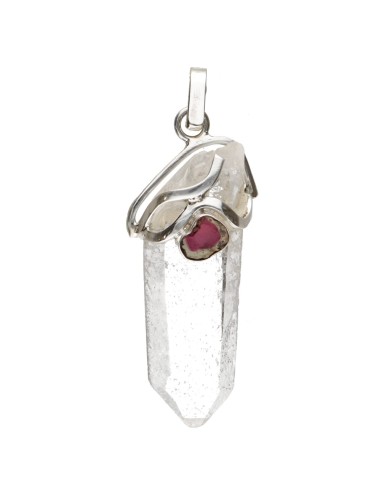 Pendentif en argent 925 avec quartz...