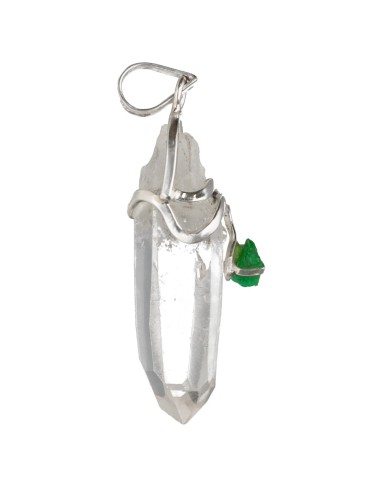 Pendentif en argent 925 avec quartz...