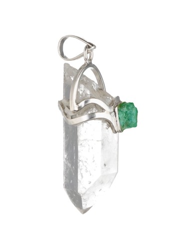 Lemurian Quartz with Emerald Pendant...