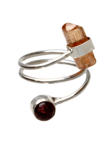 Imperial Topaz and Rublite Ring in...