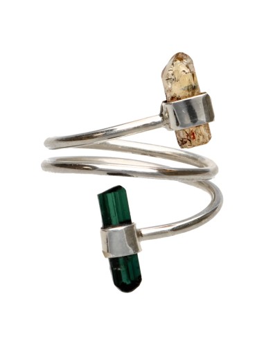 Bague Topaze impériale et Tourmaline...
