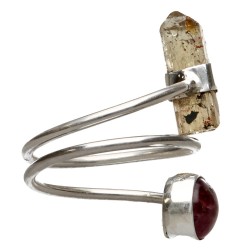 Anello in Topazio Imperiale e Ametista in Argento Sterling 925 (19R)