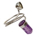 Amethyst and Citrine Ring in 925 Sterling Silver (25R)