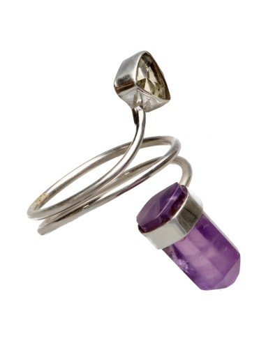 Anello di ametista e citrino in...