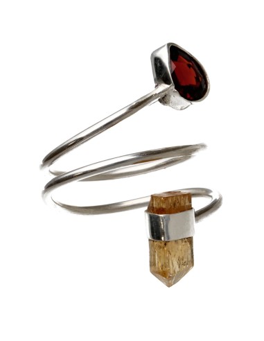 Garnet and Imperal Topaz Ring in 925...