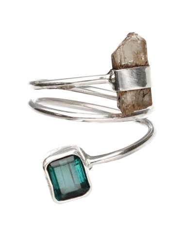 Anello di Tormalina Blu e Topazio...