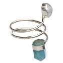 Bague aigue-marine et pierre de lune en argent 925 (40R)