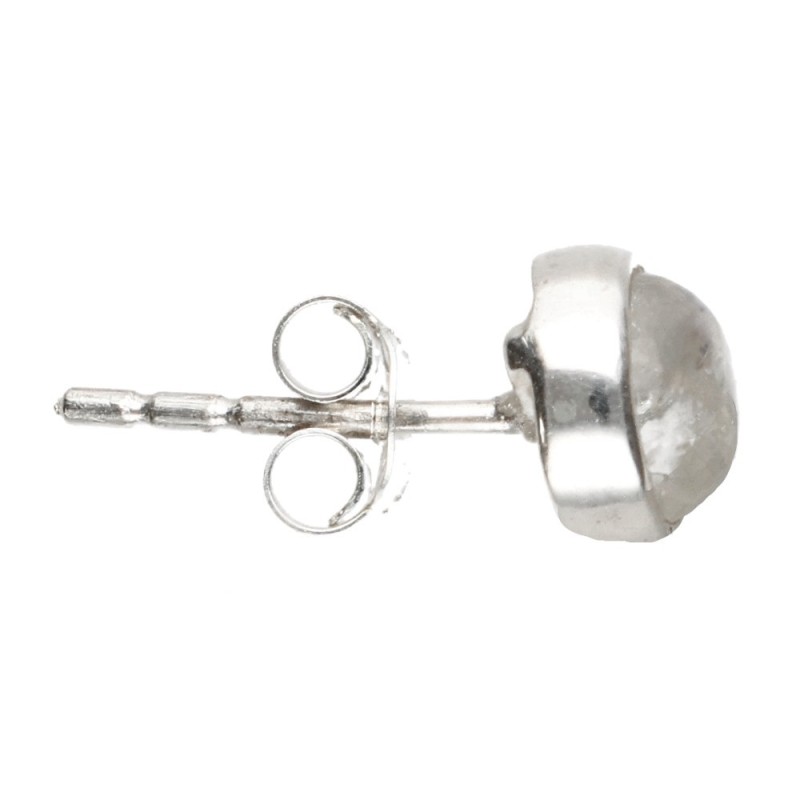 Orecchini a bottone in pietra di luna medi in argento sterling 925