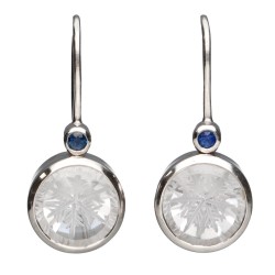 Orecchini Gotland Fiocco di Neve in Quarzo con Zaffiro in Argento Sterling 925