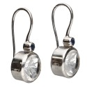 Boucles d'oreilles en argent 925 flocon de neige de Gotland avec quartz et saphir