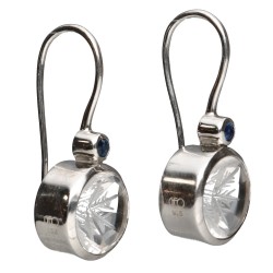 Orecchini Gotland Fiocco di Neve in Quarzo con Zaffiro in Argento Sterling 925